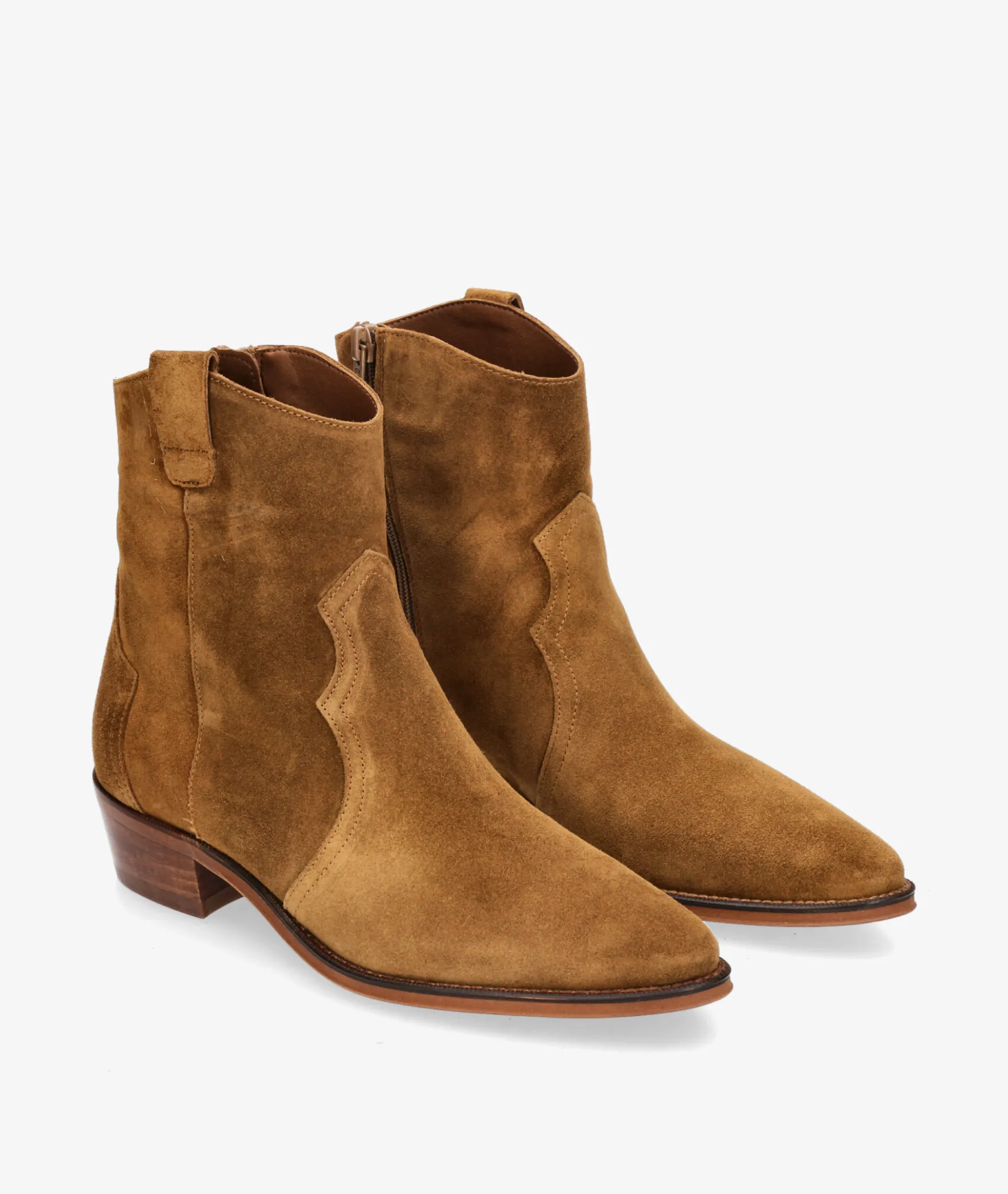 Botines Alpe2548 en serraje cuero