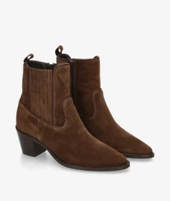 Botines Alpe5213 en serraje marrón