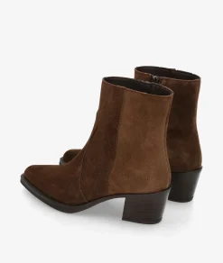Botines Alpe5538 en serraje marrón