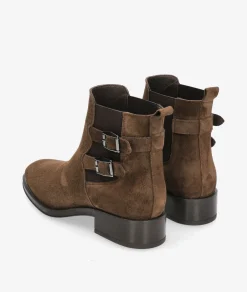 Botines Alpe5187 en serraje marrón