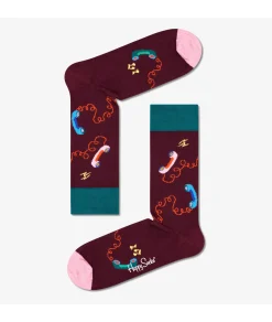 Calcetínes unisex HAPPY SOCKS SIT01-4500 en burdeos