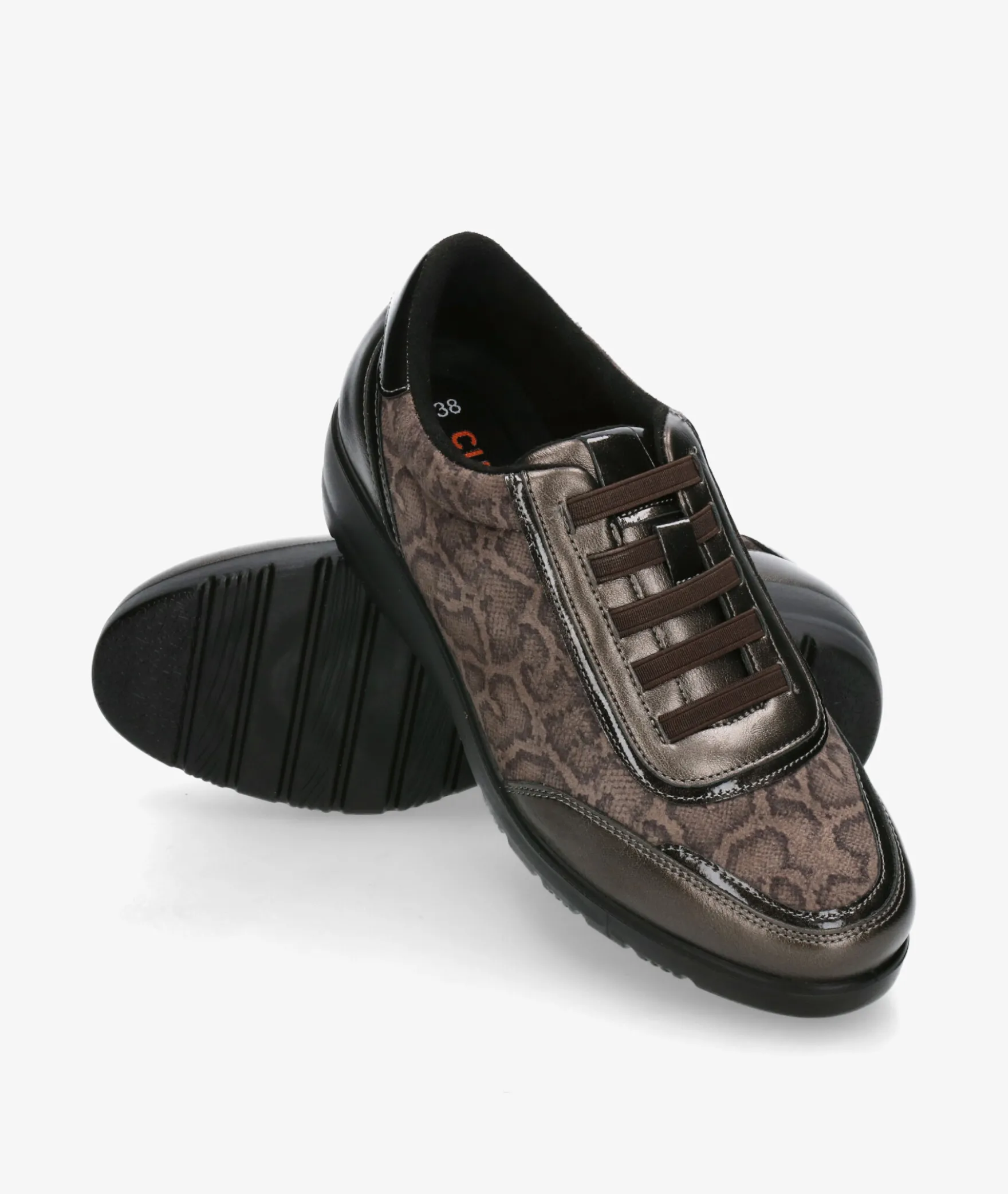 Deportivos DOCTOR CUTILLAS45419 en serpiente taupe