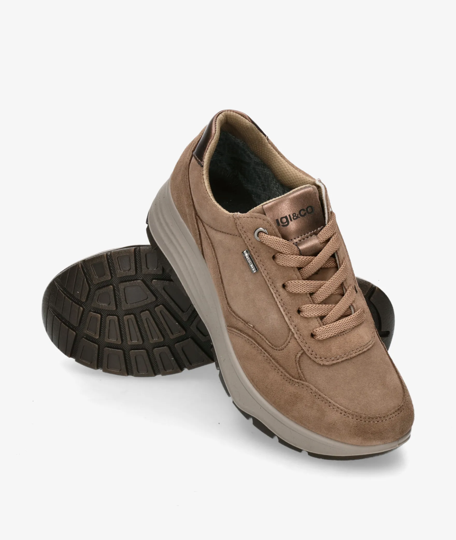 Deportivos Igi&Co8657022 en serraje taupe