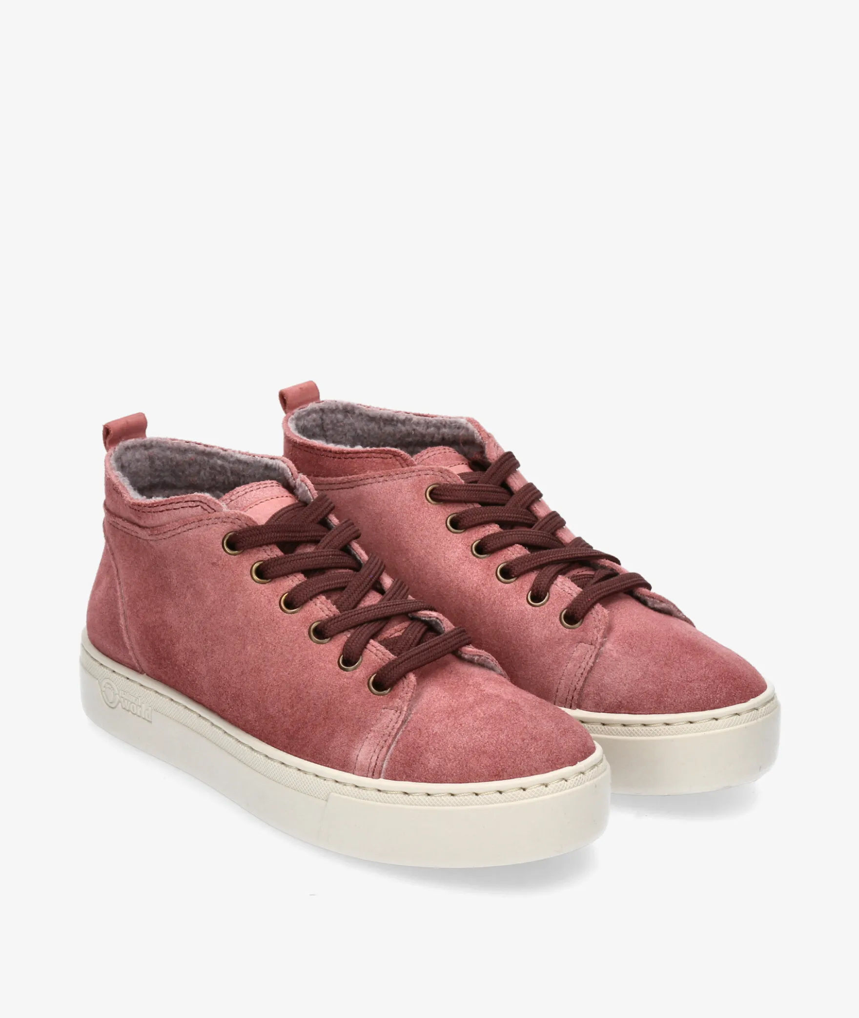 Deportivos Natural World6122 en serraje rosa