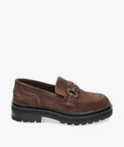 Mocasines EVA PARIS 27971 en serraje marrón
