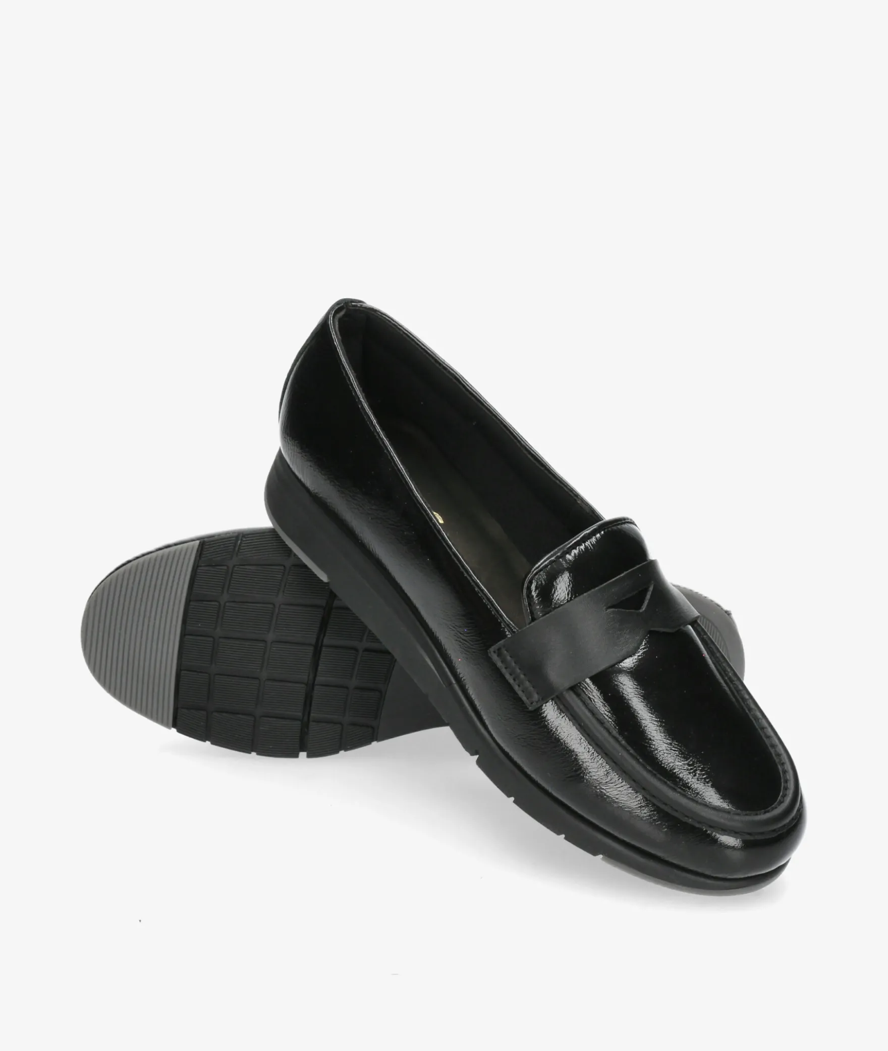 Mocasines Flex&Go ST1122 en charol negro