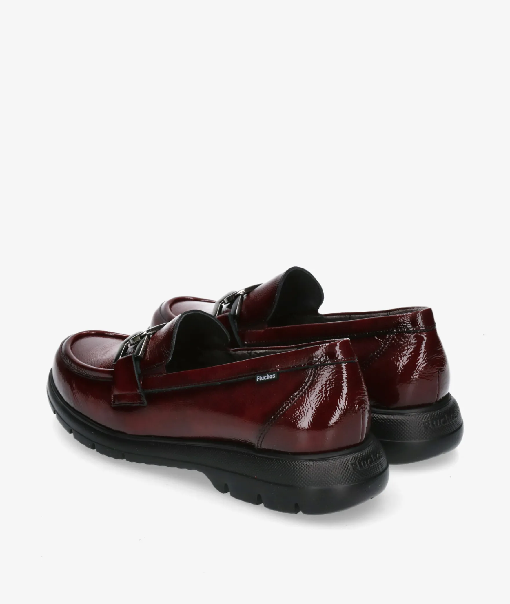 Mocasines Fluchos F1794 en charol burdeos
