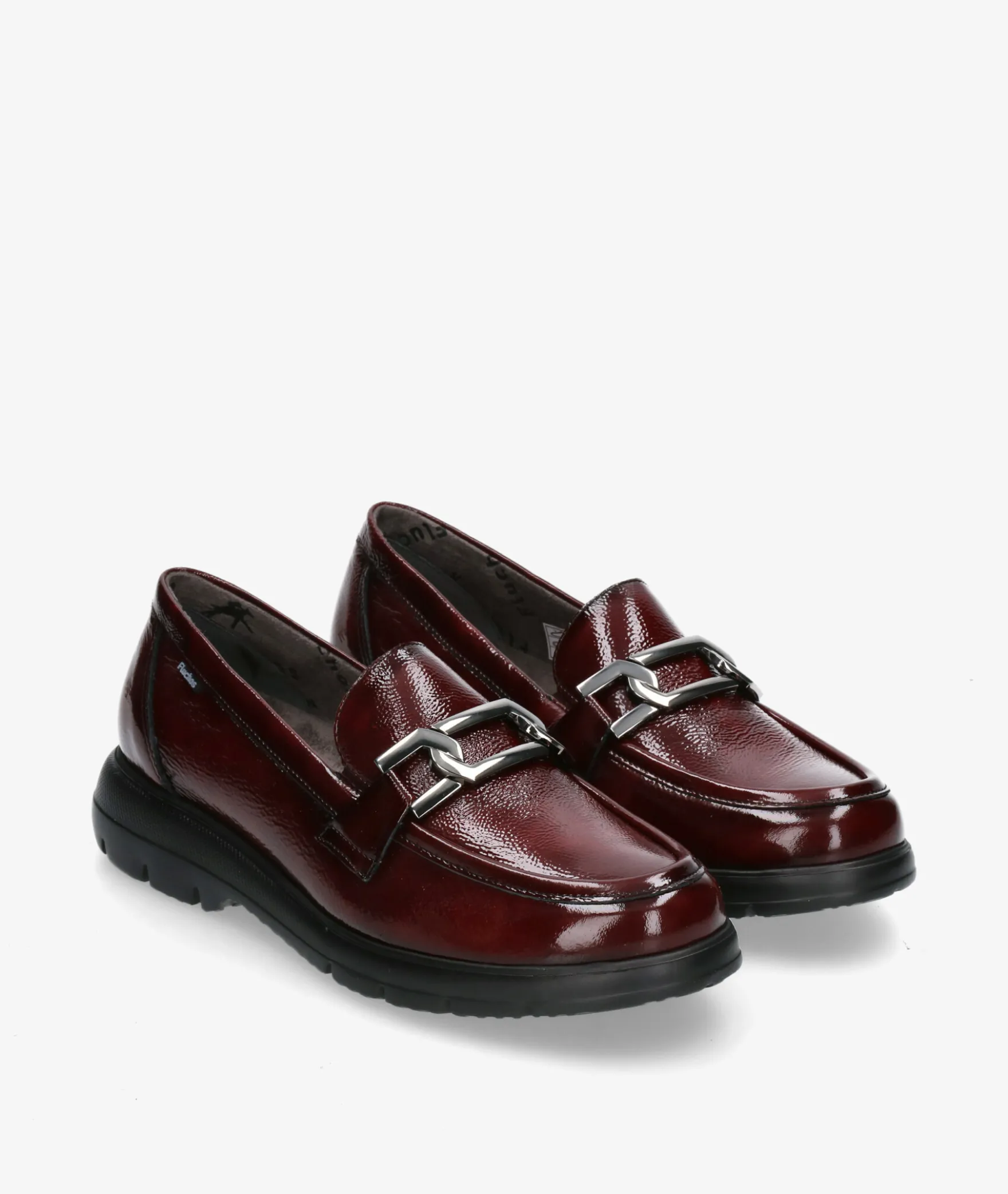 Mocasines Fluchos F1794 en charol burdeos
