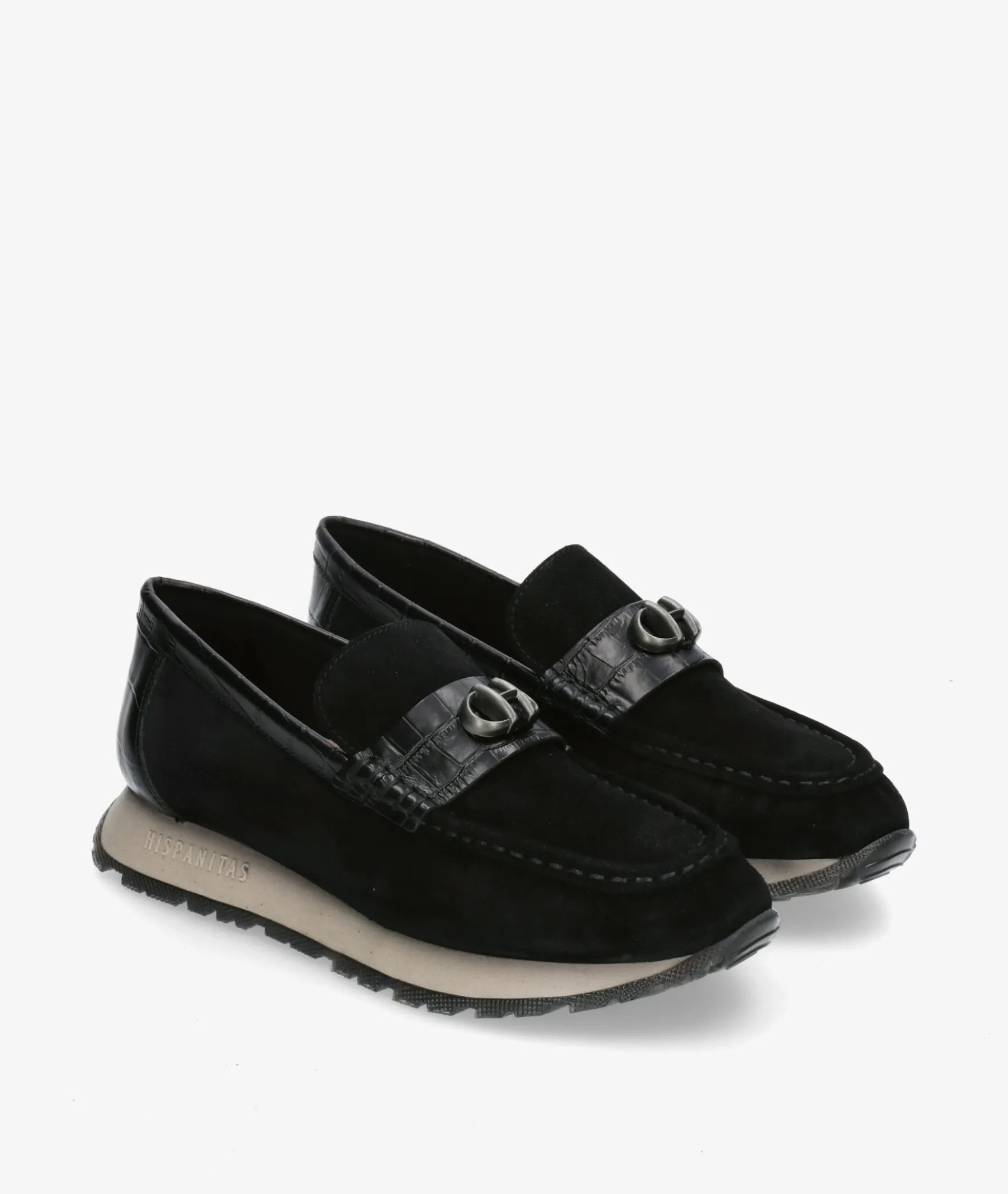 Mocasines Hispanitas BHI254400 en serraje negro