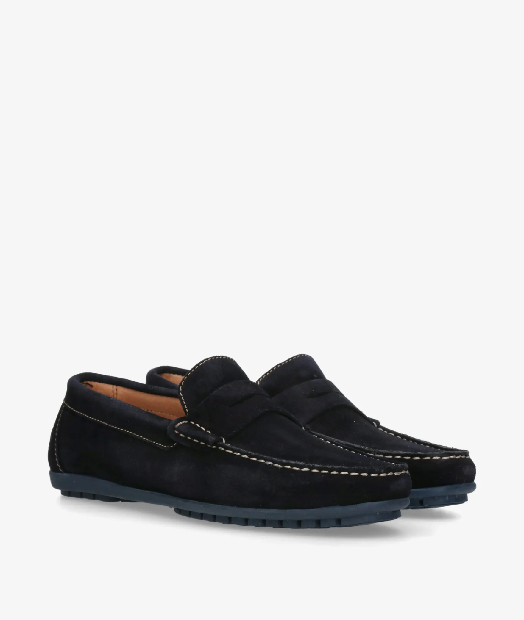 Mocasines pabloochoa.shoes 82223 en serraje azul