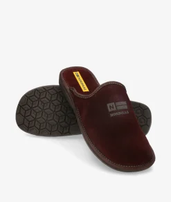 Zapatillas de casa Nordikas236/F en serraje burdeos