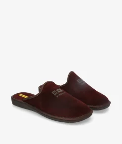 Zapatillas de casa Nordikas236/F en serraje burdeos
