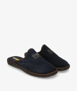 Zapatillas de casa Nordikas236/F en serraje azul