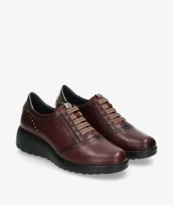 Zapatos confort Fluchos F2096 en burdeos