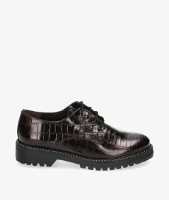 Zapatos inglés Kénnebec 684 en coco burdeos