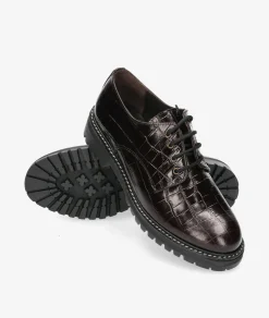 Zapatos inglés Kénnebec 684 en coco burdeos