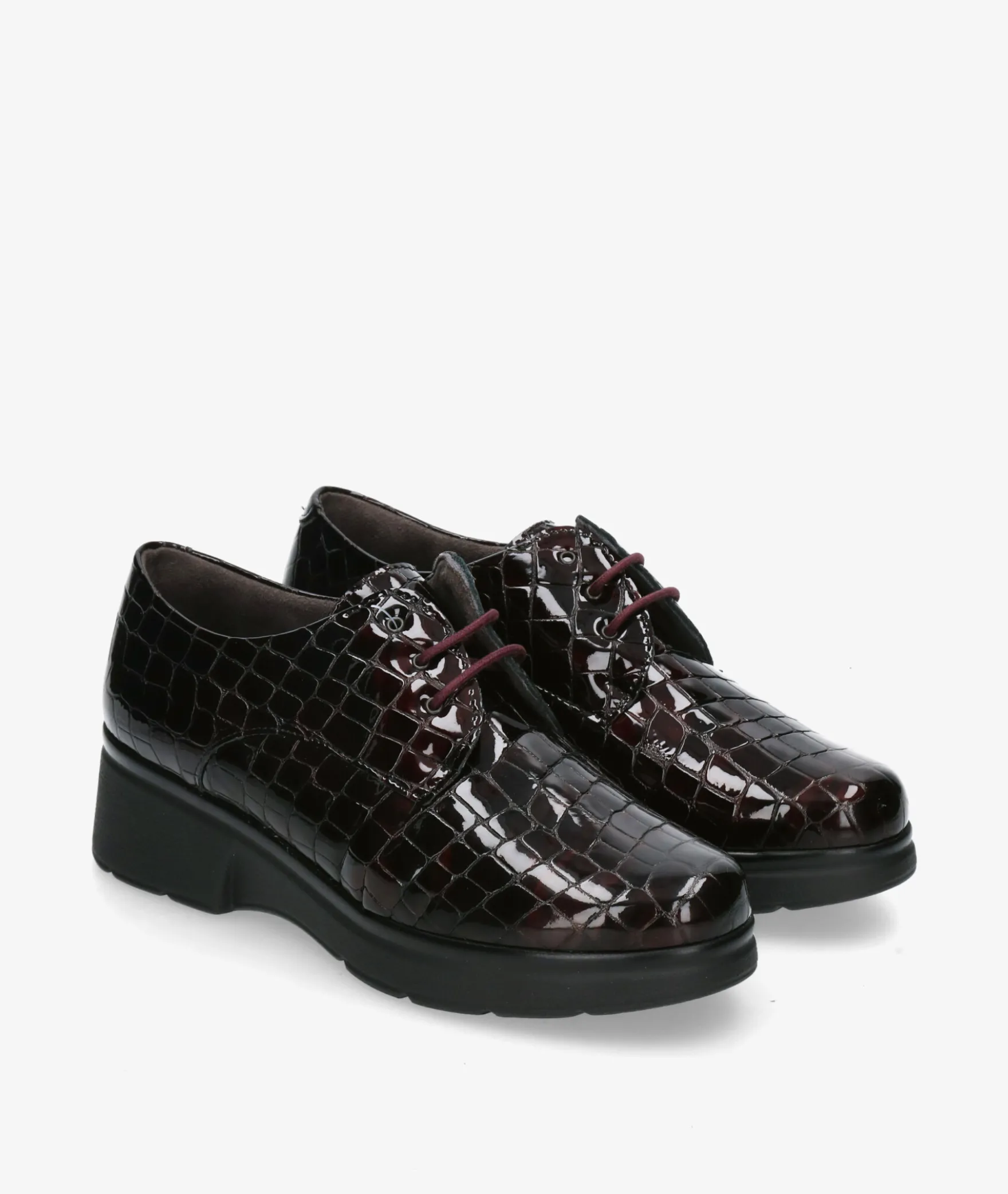 Zapatos inglés Pitillos 10751 en coco burdeos