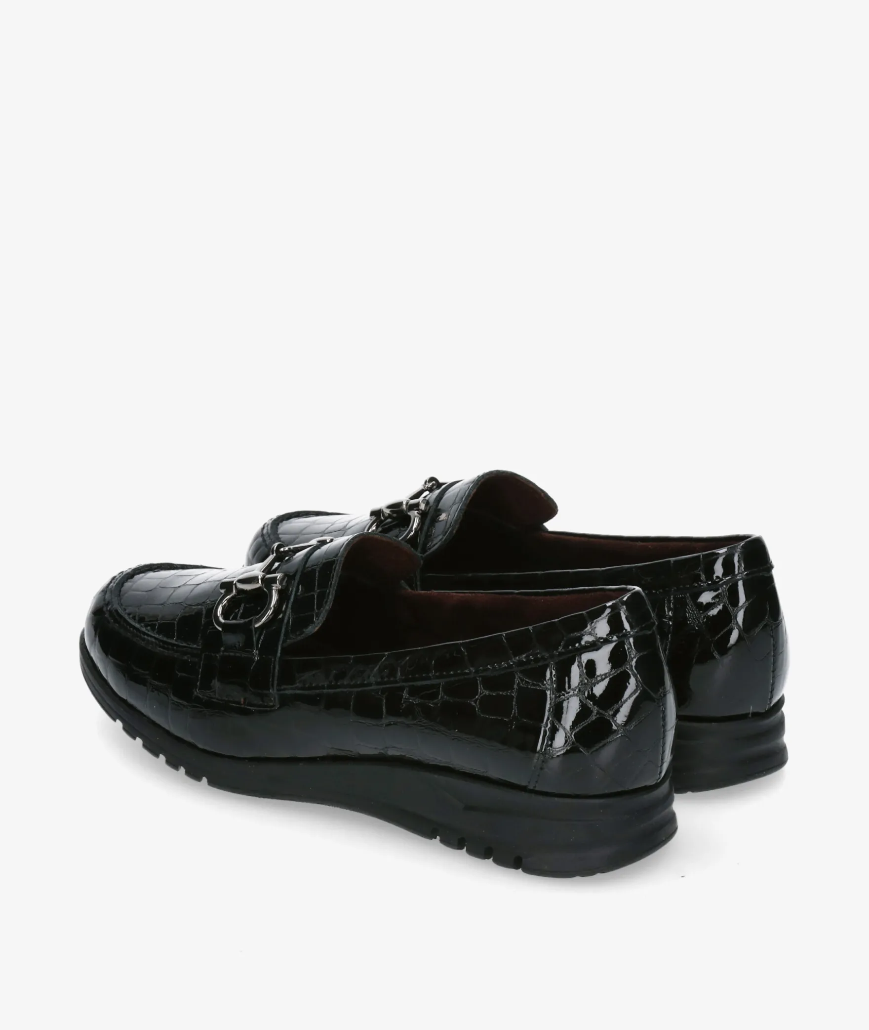 Zapatos planos Blanco y negro 20201 en charol negro