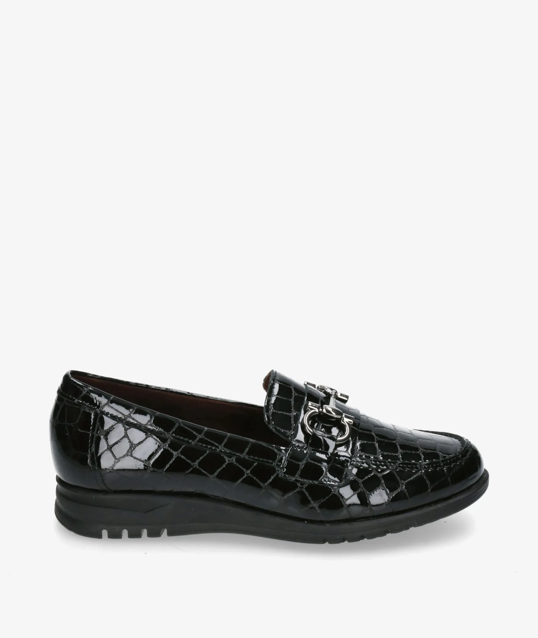 Zapatos planos Blanco y negro 20201 en charol negro