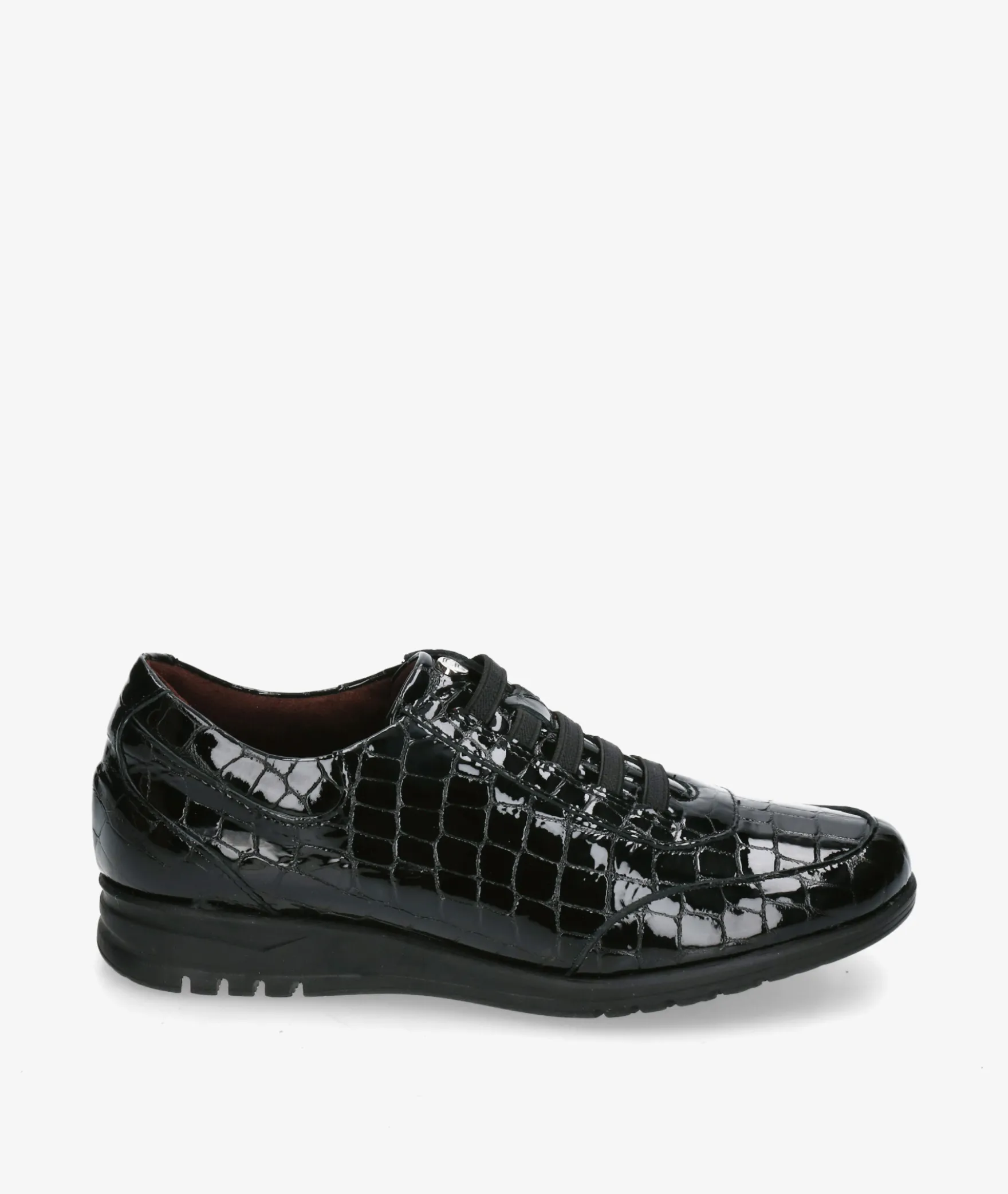 Zapatos planos Blanco y negro 20202 en charol negro